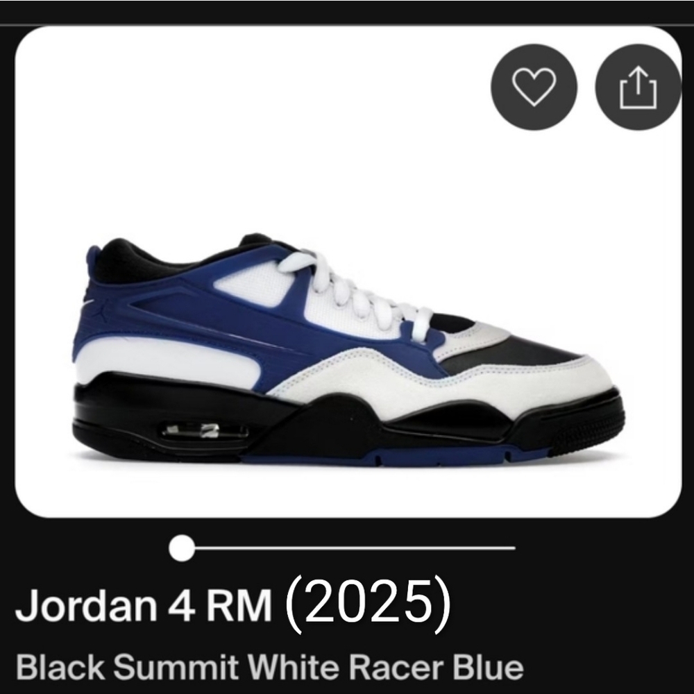 Jordan 4 RM Black Summit White Racer Blue Mens 12 NWT W/OG BOX